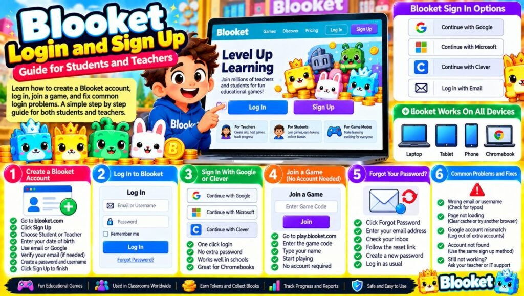Blooket Login and Sign Up Guide for Students and Teachers