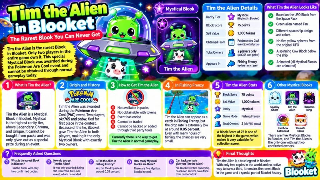 Tim the Alien in Blooket: The Rarest Blook Explained